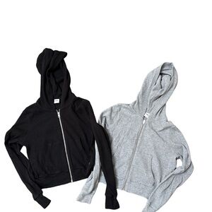 Aritzia black & Gray Zip-Up Hoodies - Cozy Everyday Layers